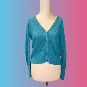 Mossimo Supply Co. Teal Button-Up Cardigan